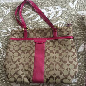 Coach handbag with gorgeous pink accents